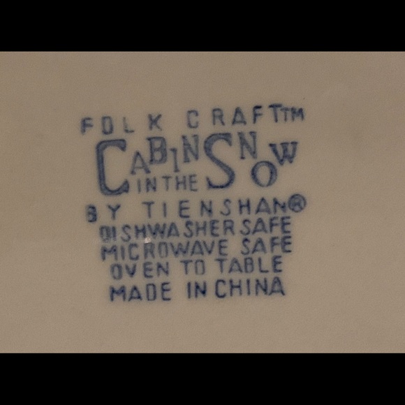 Folkcraft Cabin Snow Tienshan Plate Platter X-mas - Picture 3 of 3